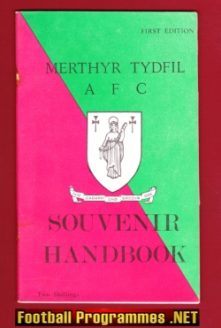 Merthyr Tydfil Football Club Official Handbook 1967 – 1968 First