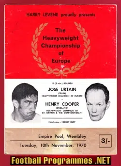 Boxing – Henry Cooper v Jose Urtain 1970 – Heavyweight Champion