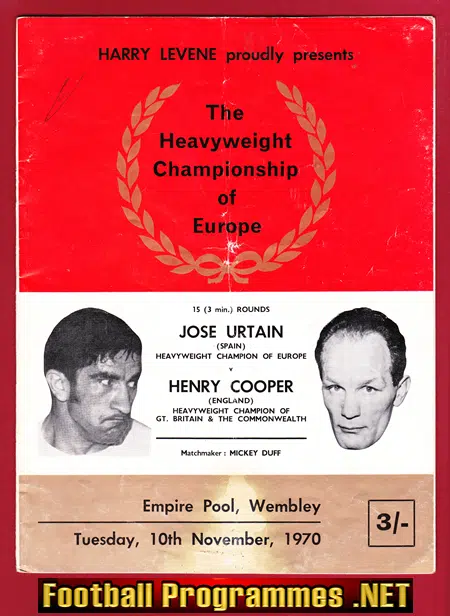 Boxing – Henry Cooper v Jose Urtain 1970 – Heavyweight Champion