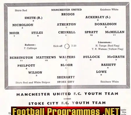 Manchester United v Stoke City 1960 - FA Youth Cup