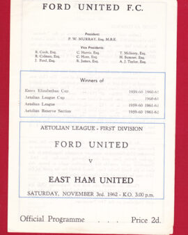 Ford United v East Ham United 1962 – Aetolian League