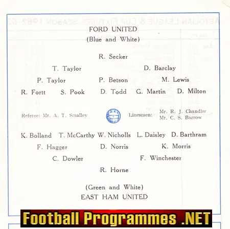 Ford United v East Ham United 1962 - Aetolian League