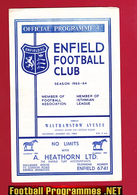 Enfield v Walthamstow Avenue 1964