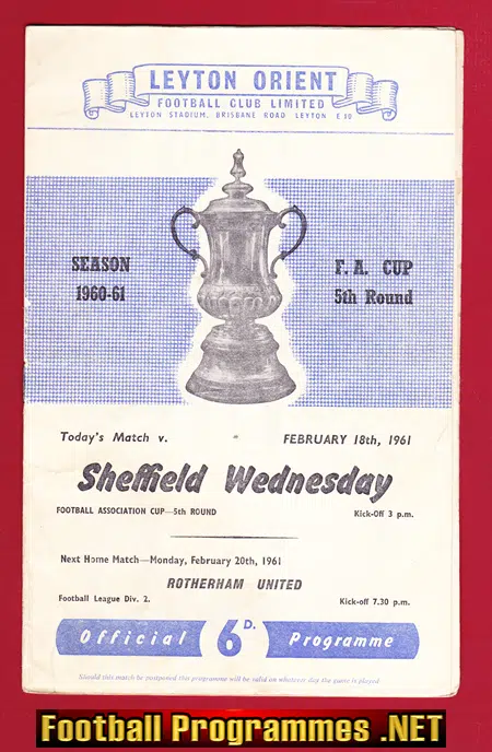Leyton Orient v Sheffield Wednesday 1961 – FA Cup