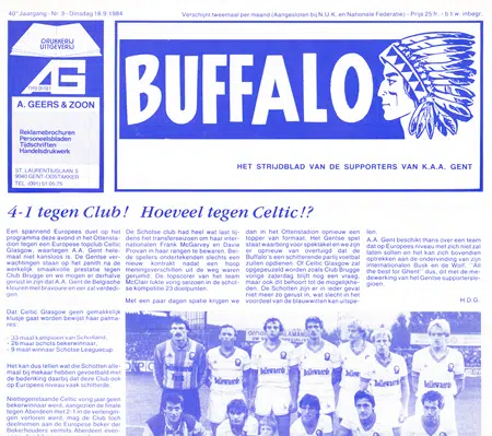 Club Brugge v Glasgow Celtic 1984 - Belgium