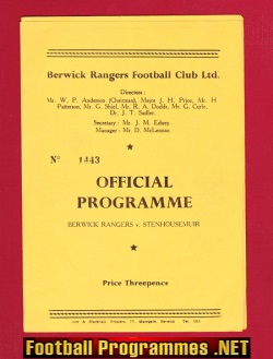 Berwick Rangers v Stenhousemuir 1959