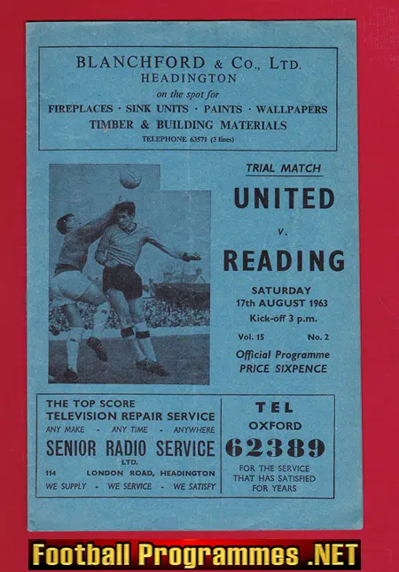 Oxford United v Reading 1963 – Trials Match
