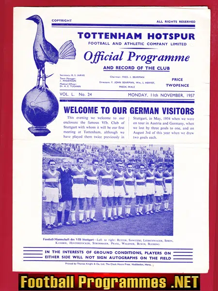 Tottenham Hotspur v VFB Stuttgart 1957 – Friendly Match Germany