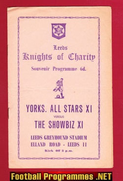 Yorkshire All Stars v Showbiz X1 1960 – Leeds Greyhound Stadium