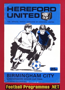 Hereford United v Birmingham City 1981 Hereford Senior Cup Final