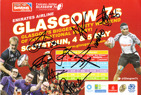 International Rugby Tournament Glasgow 7’s Poster 2013 Signed 2