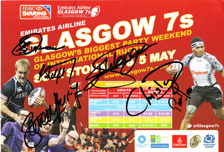 International Rugby Tournament Glasgow 7’s Poster 2013 Signed 4