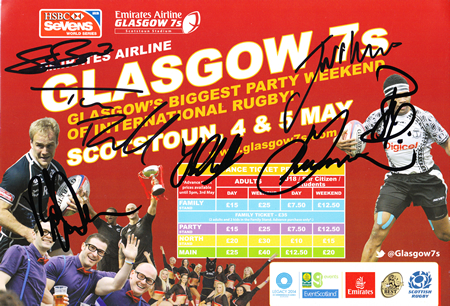 International Rugby Tournament Glasgow 7’s Poster 2013 Signed 7