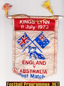 England v Australia Speedway Final Pennant Flag Kings Lynn 1973