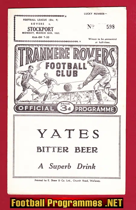 Tranmere Rovers v Stockport County 1962