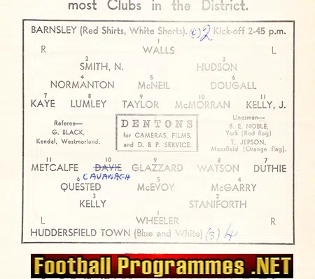 Barnsley v Huddersfield Town 1953