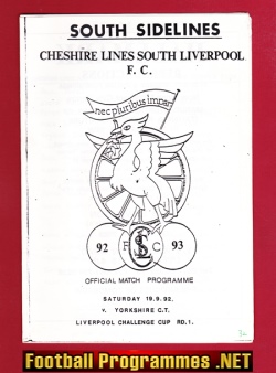 South Liverpool Cheshire Lines v Yorkshire CT 1992