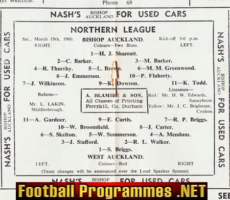 Bishop Auckland v West Auckland 1960