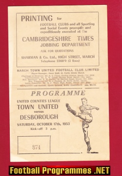 March Town United v Desborough 1953 – United Counties League 50s