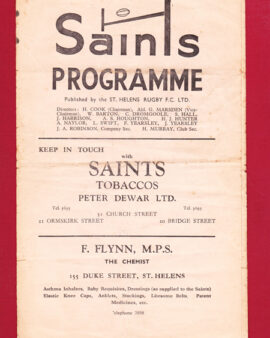 St Helens Rugby v Swinton 1954