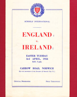England v Northern Ireland 1956 – Schoolboys at Norwich City