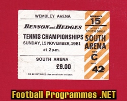 British Tennis Championships 1981 – Wembley TICKET