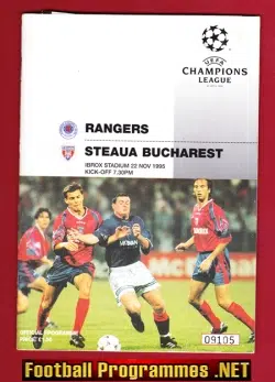 Glasgow Rangers v Steaua Bucharest 1995 – Plus Ticket