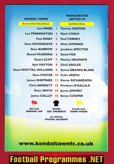 Kendal Town v Manchester United 2004