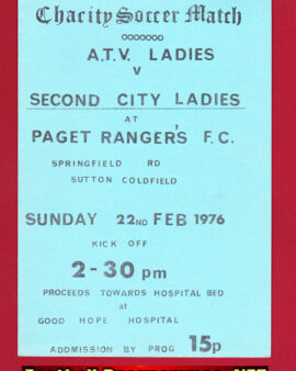 ATV Ladies v Second City Ladies 1976 Womens Football at Paget