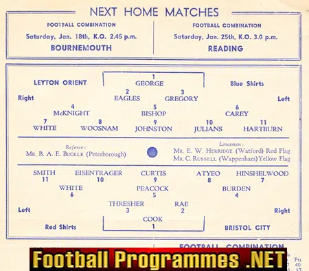 Leyton Orient v Bristol City 1958