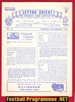 Leyton Orient v Gillingham 1955