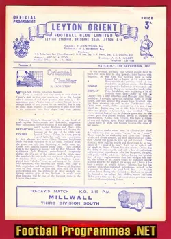 Leyton Orient v Millwall 1953