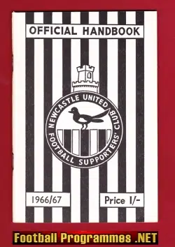 Newcastle United Football CLub Official Handbook 1966 - 1967