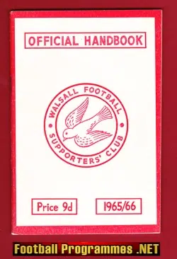 Walsall Football Club Official Handbook 1965 – 1966