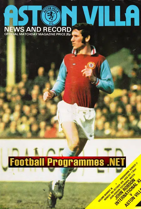 John Robson Testimonial Benefit Game Aston Villa 1978