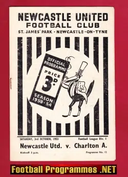Newcastle United v Charlton Athletic 1953