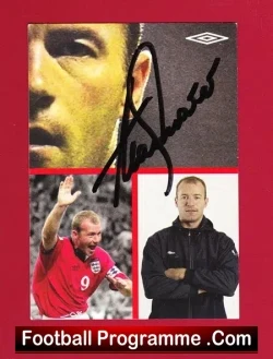 Alan Shearer Signed Autograph Dunlop XAI Card - football programme