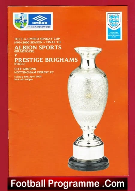 Albion Sports v Prestige Brighams 2000 – Sunday Cup Final Forest