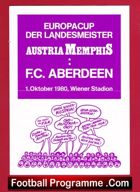 Austria Memphis v Aberdeen 1980 – Vienna