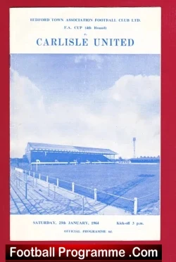 Bedford Town v Carlisle United 1964 - Official Programme FAC - football programme