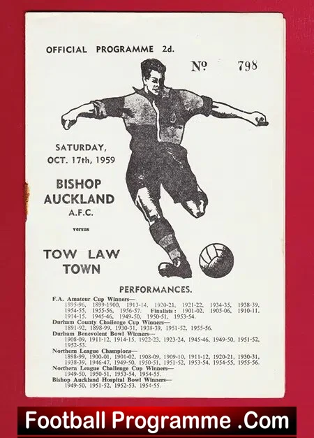 Bishop Auckland v Tow Law Town 1959