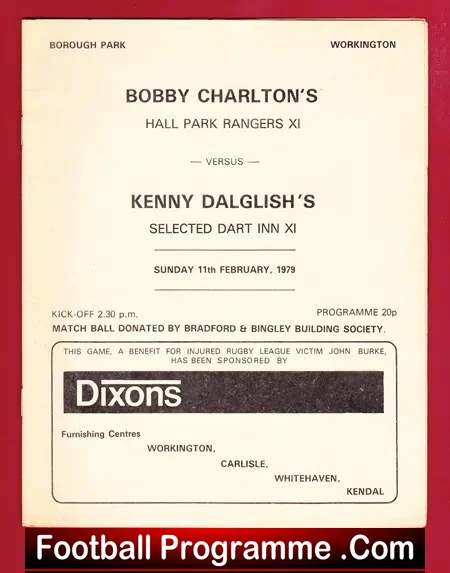 Bobby Charlton Hall Park Rangers v Kenny Dalglish Select XI 1979