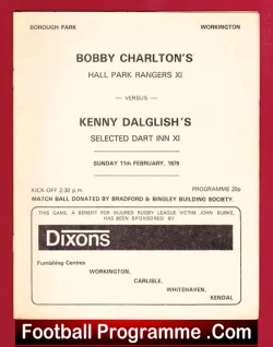Bobby Charlton Hall Park Rangers v Kenny Dalglish Select XI 1979