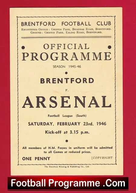 Brentford v Arsenal 1946