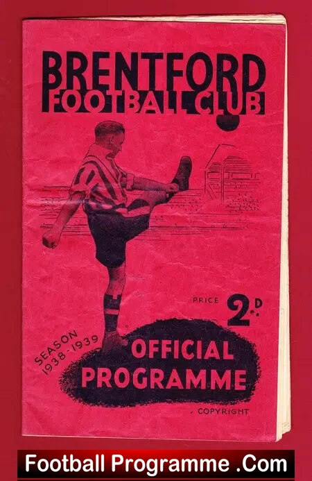 Brentford v Newcastle United 1939 – 1930’s Old Programme