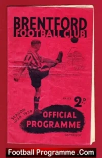 Brentford v Newcastle United 1939 – 1930’s Old Programme