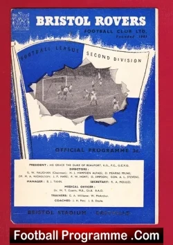 Bristol Rovers v Sunderland 1961 - football programme