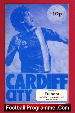 Cardiff City v Fulham 1977 - George Best - football programme