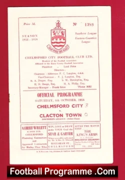 Chelmsford City v Clacton Town 1958