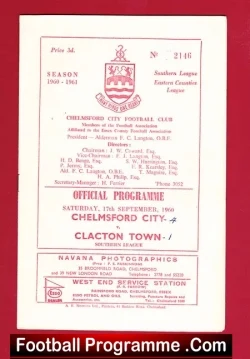 Chelmsford City v Clacton Town 1960